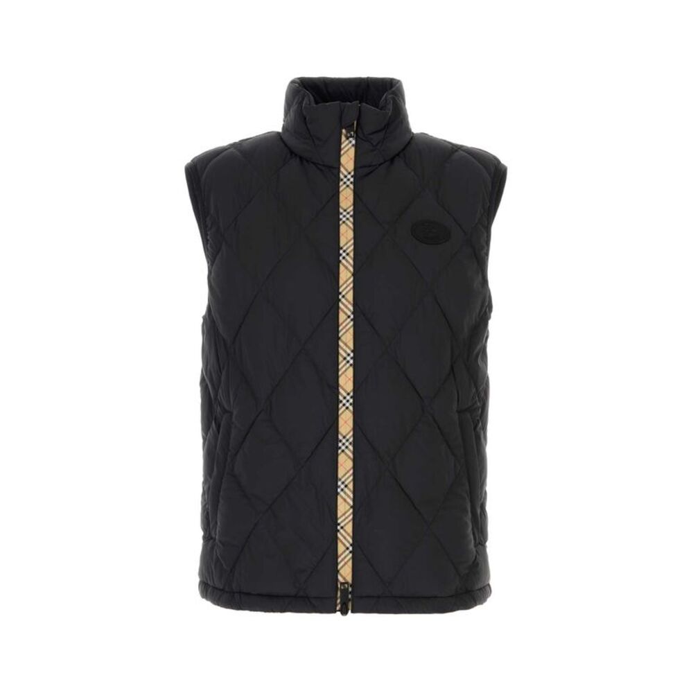 Burberry Men Black Nylon Acresford Sleeveless Jacket